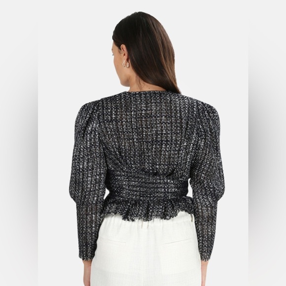 IRO PARIS Guarda Cropped Metallic Bouclé Top, 
Size : small Waist - Picture 2 of 16